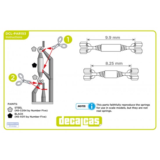 1/9 Long and Short Springs for Exhausts with Rubber (10 + 10 pcs)