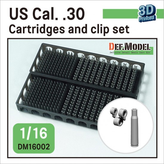 1/16 US Cal. .30 Cartridges and Clip set (over 200pcs each, 3D printed)