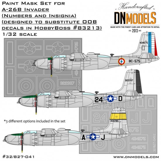 1/32 Douglas A-26B Invader Insignia Paint Masking for HobbyBoss kit #83213