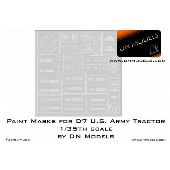 1/35 US Army D7 Tractor Paint Masks