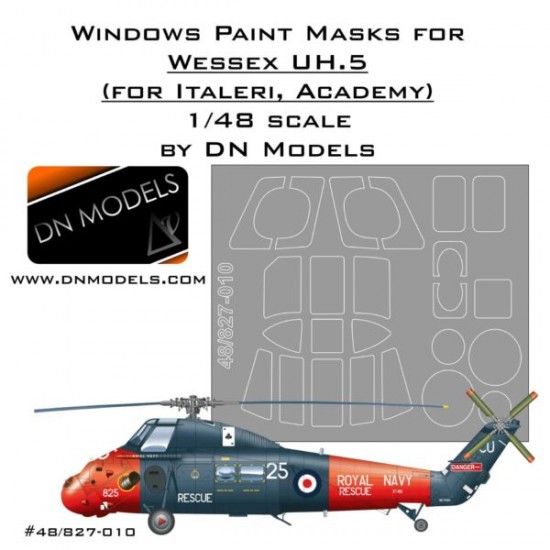 1/48 Westland Wessex UH.5 Windows Paint Masks for Italeri/Academy kits