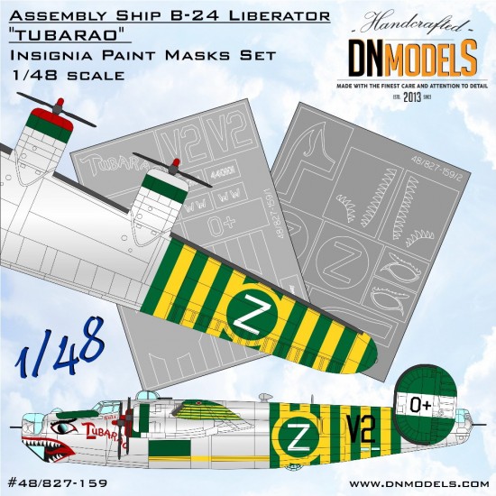 1/48 B-24 Liberator Tubarao Assembly Ship Insignia Paint Mask for HobbyBoss #81774