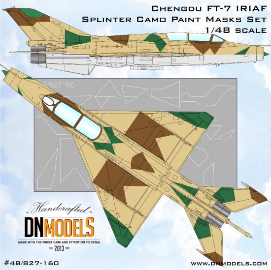 1/48 Chengdu FT-7 IRIAF Splinter Camouflage Paint Masks