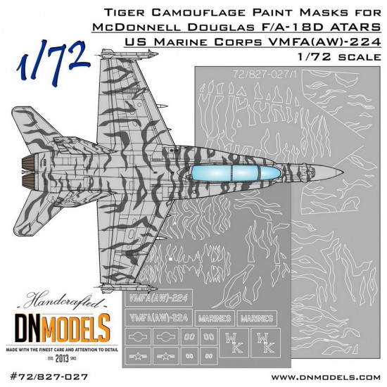 1/72 Tiger Camo Paint Masks for ATARS F/A-18D Hornet VMFA-224 