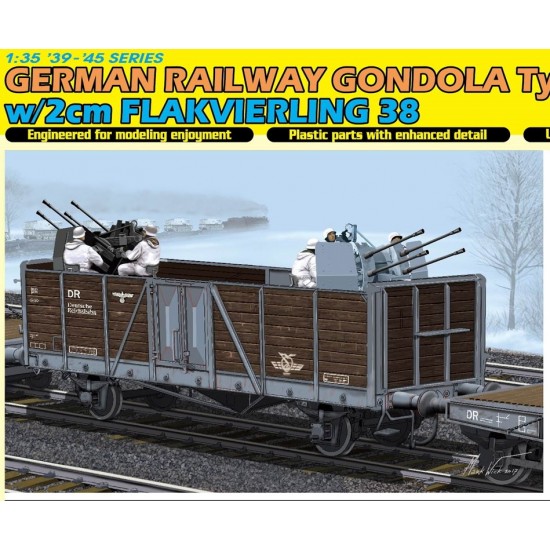 1/35 German Railway Gondola Type Ommr w/2cm Flakvierling 38