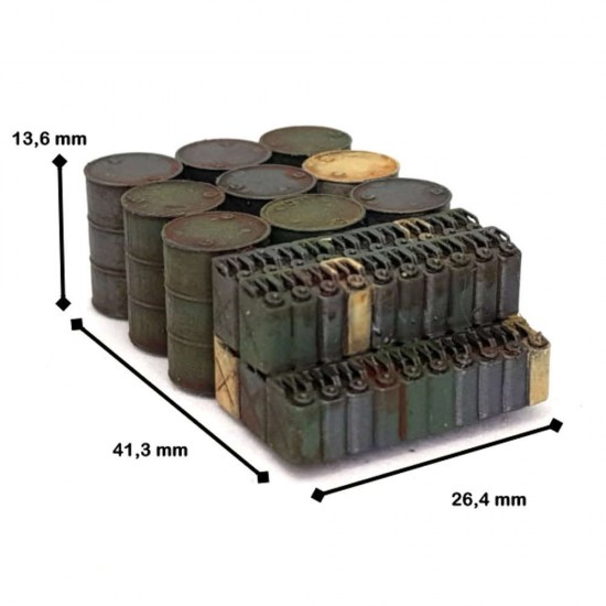 1/72 Truck Cargo (Stowage) Drums & Jerrycans Set #2L (Long)