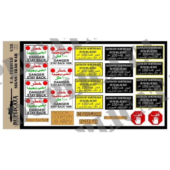 1/35 Iraq War Vehicle Signs