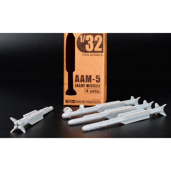 1/32 JASDF AAM-5 Air to Air Missiles (4pcs, 3D print kits)