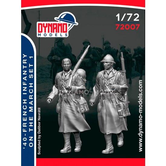 1/72 French 1940 Infantryman Marching Set 1 (2 figures)