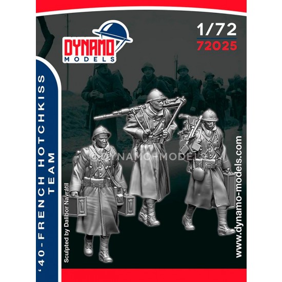 1/72 French 1940 Hotchkiss Team (3 figures)