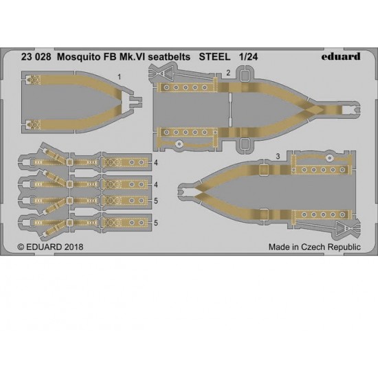 1/24 Mosquito FB Mk.VI Seatbelts Detail Set (PE) for Airfix kits