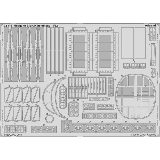 1/32 Mosquito B Mk.IX Bomb Bay Photo etched set for HKM kits