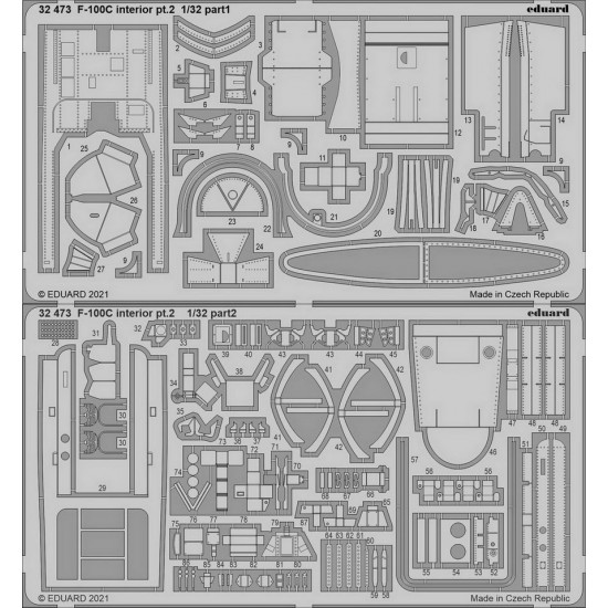 1/32 North American F-100C Super Sabre Interior pt.2 Detail Set for Trumpeter kits