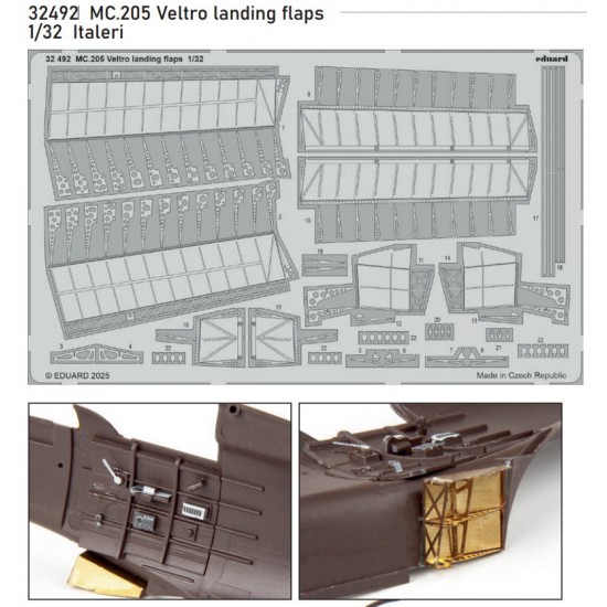 1/32 Macchi MC.205 Veltro Landing Flaps Photo-etched Detail set for Italeri kits