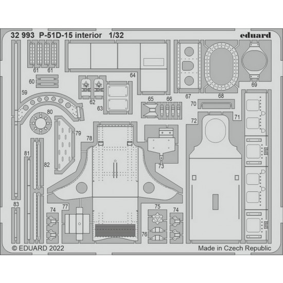 1/32 North American P-51D-15 Mustang Interior Detail Set for Revell kits