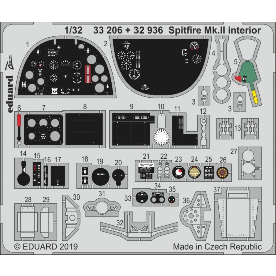 1/32 Supermarine Spitfire Mk.II Interior Detail set for Revell kits