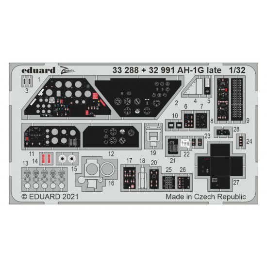 1/32 Bell AH-1G Huey Cobra Late Detail parts for ICM kits