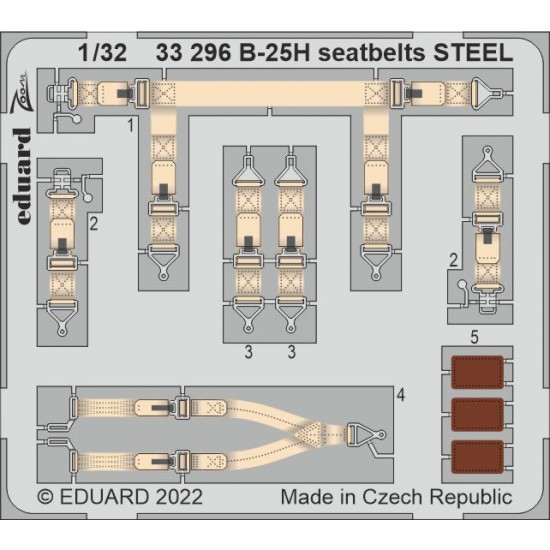 1/32 North American B-25H Mitchell Seatbelts  for HK Models kits