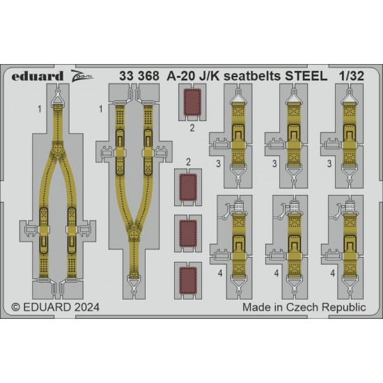 1/32 Douglas A-20J/K Havoc Seatbelts for HK Model kits