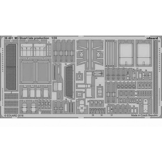 1/35 M3 Stuart Late Production Detail Set (PE) for Tamiya kits