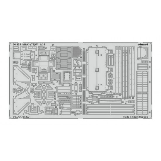 1/35 M4A3(76)W Shermans Detail parts for Zvezda kits