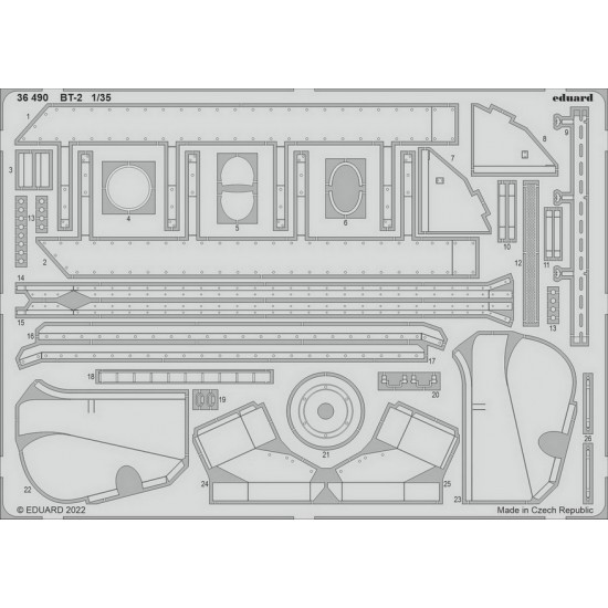 1/35 BT-2 Light Cavalry Tank Detail set (photo-etched) for HobbyBoss kits