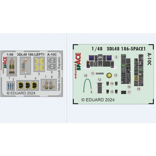 1/48 Fairchild Republic A-10C Thunderbolt II Interior 3D Decal and PE parts for Great Wall Hobby kits