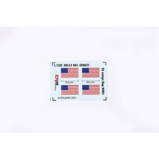 1/350 WWII US Ensign Flag Space 3D Decals