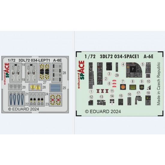 1/72 Grumman A-6E Intruder Interior 3D Decal and PE parts for Trumpeter kits