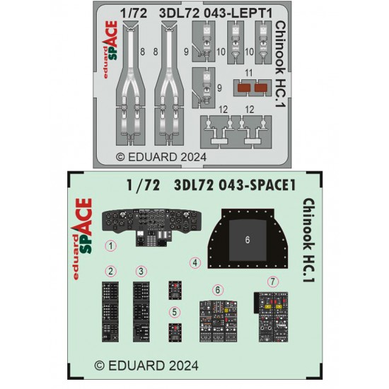 1/72 Boeing Chinook HC.1 3D Decal and PE Set for Airfix kits