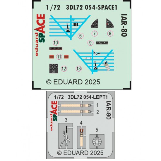 1/72 Romanian IAR-80 Instrument/Control Panels and Seatbelts for IBG kits