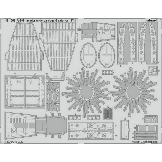 1/48 Douglas A-26B Invader Undercarriage & Exterior Detail set for ICM kits