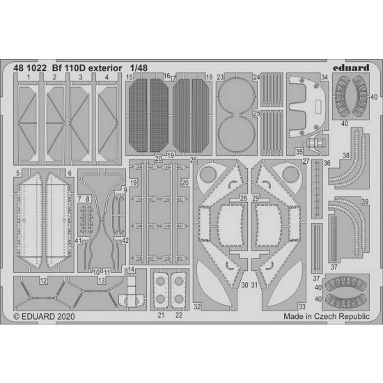 1/48 Messerschmitt Bf 110D Exterior Detail Set for Dragon kits