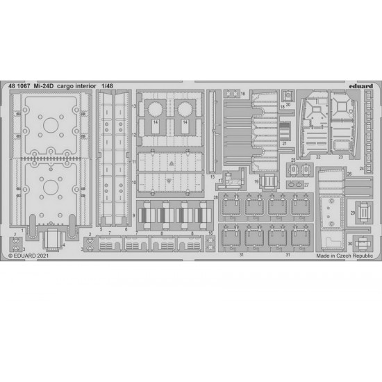 1/48 Mil Mi-24D Cargo Interior Detail parts for Eduard kits