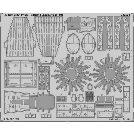 1/48 Douglas B-26K Invader Exterior & Undercarriage Detail set for ICM kits