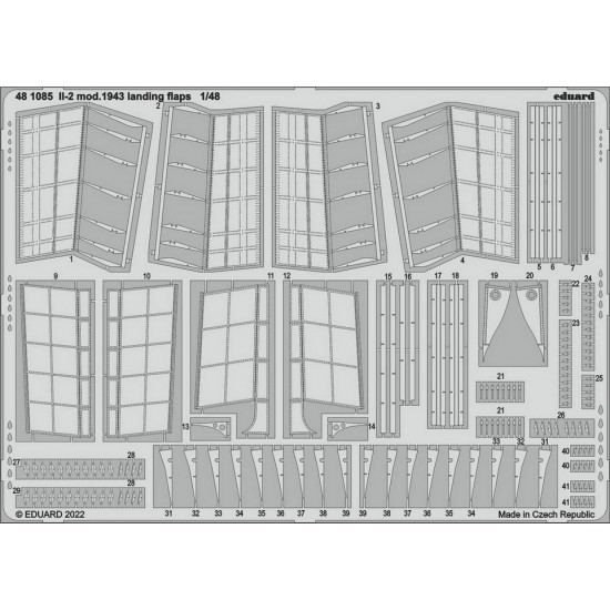 1/48 IL-2 Sturmovik mod. 1943 Landing Flaps Detail Set for Zvezda kits