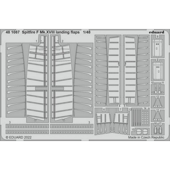 1/48 Supermarine Spitfire F Mk.XVIII Landing Flaps Set for Airfix kits