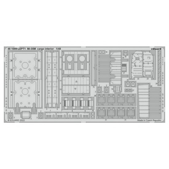 1/48 Mil Mi-35M Attack Helicopter Cargo Interior Detail set (PE) for Zvezda kits