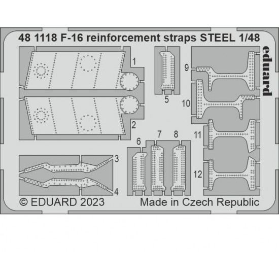 1/48 F-16 Fighting Falcon Reinforcement Straps Photo-etched set for Kinetic kits