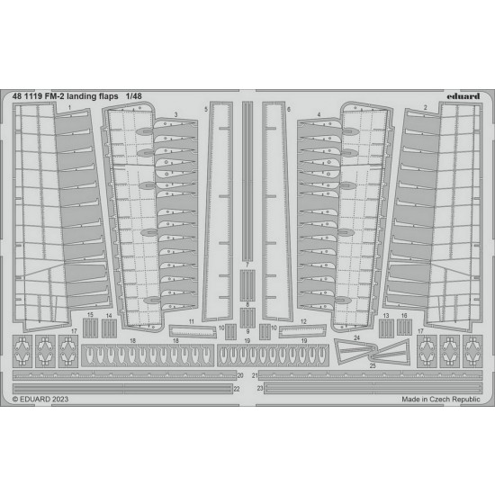 1/48 Grumman FM-2 Wildcat Landing Flaps Photo-etched set for Eduard kits