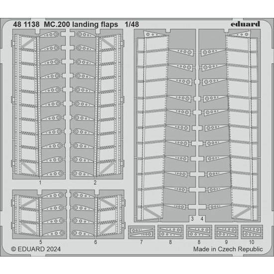 1/48 Macchi MC.200 Saetta Landing Flaps Photo-etched set for Italeri kits