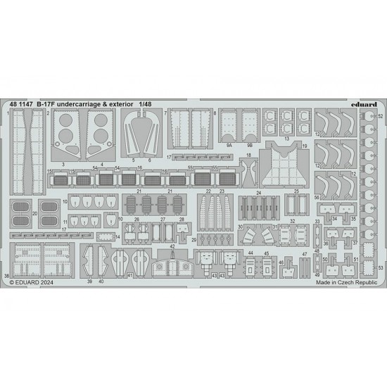 1/48 B-17F Flying Fortress Undercarriage & Exterior PE set for Eduard #ED 11183