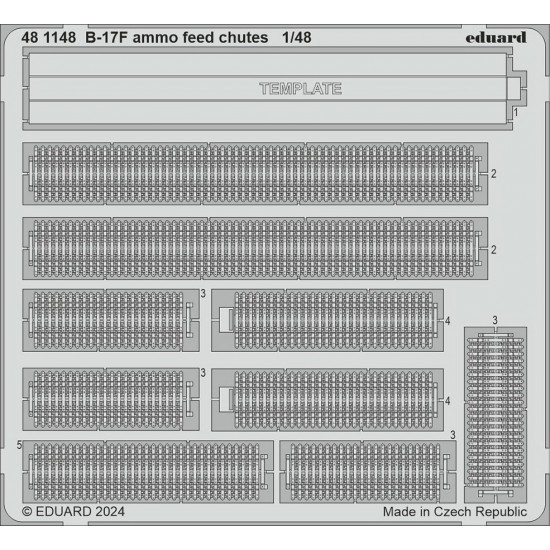 1/48 B-17F Flying Fortress Ammo Feed Chutes PE set for Eduard #ED 11183