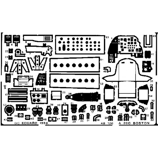 Photoetch for 1/48 Douglas A-20G Havoc for AMT/ERTL kit