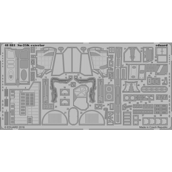 1/48 Sukhoi Su-25K Frogfoot Exterior Detail Set for Smer kit (1 Photo-Etched Sheet)