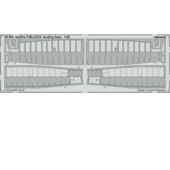 1/48 Spitfire F.Mk.22/24 Landing Flaps Detail-up set (PE) for Airfix kits