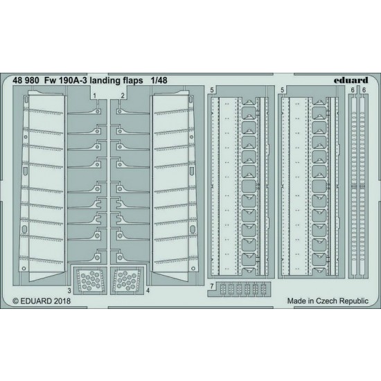 1/48 Focke-Wulf Fw 190A-3 Landing Flaps Parts (PE) for Eduard kits