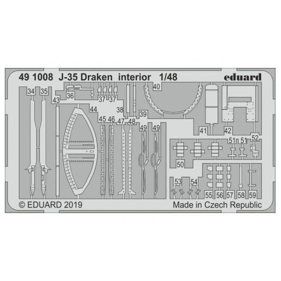 1/48 Saab J-35 Draken Interior Detail Set for Hasegawa kits