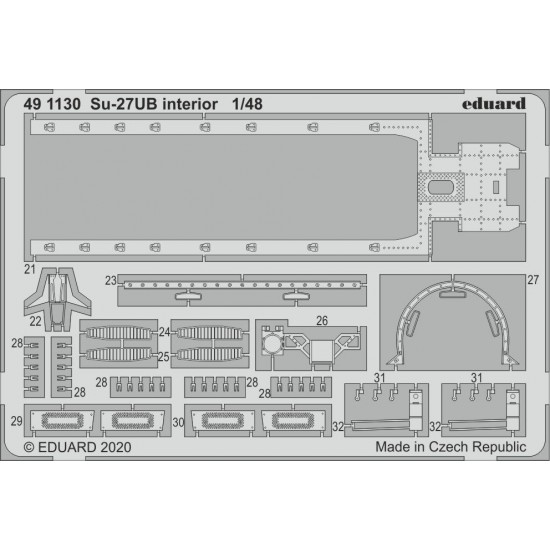 1/48 Sukhoi Su-27UB Interior Detail Set for Kitty Hawk kits