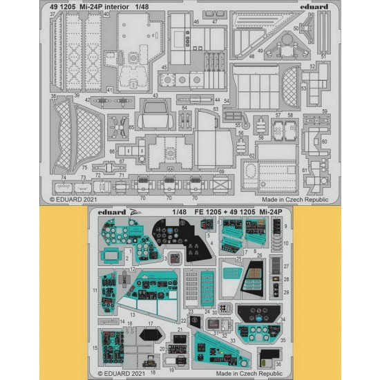 1/48 Mil Mi-24P Hind Interior Detail Set for Zvezda kits